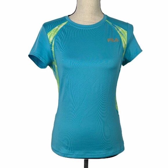 Fila Sport Athletic Top Turquoise w/Lime Green Cap Size S - Picture 1 of 7